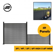 Composite Fencing / Fence Panels c/w Aluminium Posts - 3ft/4ft/5ft/6ft 900mm/1200mm/1500mm/1800mm 1.2m/1.5/1.8m - Composite Tonge & Groove Fence Panels Slats Composite Fencing / Fence Panels c/w Aluminium Posts - 3ft/4ft/5ft/6ft 900mm/1200mm/1500mm/1800mm 1.2m/1.5/1.8m - Composite Tonge & Groove Fence Panels Slats