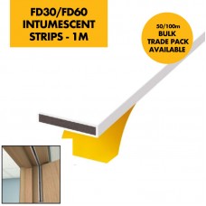 10mm Intumescent Strips 1m Length - 4mm for FD30/FD60 fire rated Fire check door liner frame - WHITE