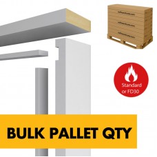MDF Door Liner  BULK TRADE PACK X 10 - Certified FD30 / FD60 Primed Door Frame Lining Set c/w Optional 10mm Trench/Grooves for Fire Intumescent Door Strips - 30/60 Minute Fire Rating - MDF White Painted Primed Door Liner