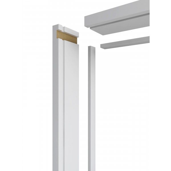 MDF Door Liner - Certified FD30 / FD60 Primed Door Frame Lining Set c/w Optional 10mm Trench/Grooves for Fire Intumescent Door Strips - 30/60 Minute Fire Rating - MDF White Painted Primed Door Liner