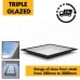 Flat Roof Lantern - Frameless Glass Window Skylight for Flat Roofs - Glazed Roof Lantern Triple Glazed Toughened Glass 