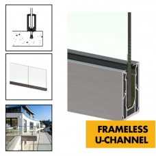 Frameless Glass Balustrade Channel / Handrail - ChannelAluminium Extrusion Per M c/w Stainless Steel Cover & 10mm Toughened Glass 0.74kN / 1.5kN / 3.0kN 3m Lengths Frameless Glass Balustrade Channel / Handrail - ChannelAluminium Extrusion Per M c/w Stainless Steel Cover & 10mm Toughened Glass 0.74kN / 1.5kN / 3.0kN 3m Lengths