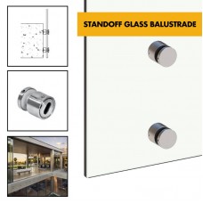 Glass Standoff Balustrade - Side Fix / Face Fix Handrail (Adaptor Face Fix Fixings) 12mm Toughened Glass - Set of 4 c/w Stainless Steel Fixings 38mm 0.74kN / 1.5kN / 3.0kN  Glass Standoff Balustrade - Side Fix / Face Fix Handrail (Adaptor Face Fix Fixings) 12mm Toughened Glass - Set of 4 c/w Stainless Steel Fixings 38mm 0.74kN / 1.5kN / 3.0kN