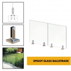 Spigot Glass Balustrade / Handrail - (Pair of) Spigot Mounted 304 Grade Stainless Steel Spigots - 10mm Toughened Glass 0.74kN / 1.5kN / 3.0kN Spigot Glass Balustrade / Handrail - (Pair of) Spigot Mounted 304 Grade Stainless Steel Spigots - 10mm Toughened Glass 0.74kN / 1.5kN / 3.0kN