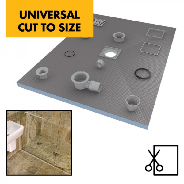 Tile On/ Tileable Shower Tray for Wet Room (Tile Backer Cement Board Shower Tray for Tiling Directly Tiled Walk In Showers) Universal Size / Cut To Size (1200m x 1000mm) Tile Board for Shower / Wet room Flooring - 20mm
