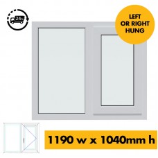 UPVC Window White -  Double 1190mm w x 1040mm h (RAL9010) Left or Right Opening 2P