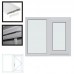 UPVC Window White -  Double 1190mm w x 1040mm h (RAL9010) Left or Right Opening 2P