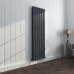 Vertical Radiator - Oval Anthracite Grey RAL7016 - Tall Tower Traditional Column Wall Mount Radiator - Single & Double Panel