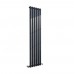 Vertical Radiator - Oval Anthracite Grey RAL7016 - Tall Tower Traditional Column Wall Mount Radiator - Single & Double Panel