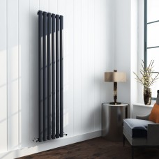 Vertical Radiator - Oval Anthracite Grey RAL7016 - Tall Tower Traditional Column Wall Mount Radiator - Single & Double Panel Vertical Radiator - Oval Anthracite Grey RAL7016 - Tall Tower Traditional Column Wall Mount Radiator - Single & Double Panel