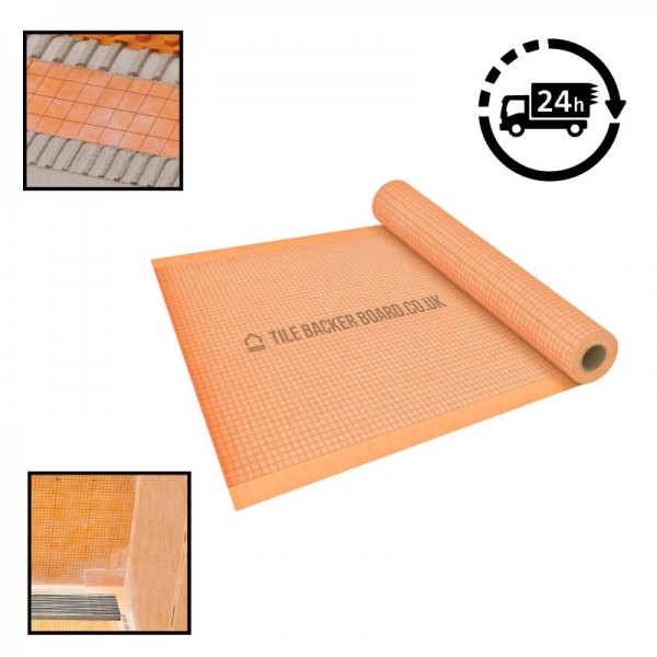 Waterproof Tile Membrane Fleece Roll -  Underlay for Wet Room, Shower, Bath, Tanking Fleece Matting Under Tile Bath Shower for Wall & Floor - 1m Wide Underlayment Polyethylene 200