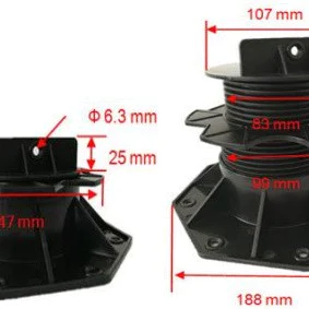 Adjustable Height Pedestal Supports for Decking Joists HEAVY DUTY - 60mm to 140mm - Riser Feet Bases for Composite Decking Joists Sub Frame Adjustable Height Pedestal Supports for Decking Joists HEAVY DUTY - 60mm to 140mm - Riser Feet Bases for Composite Decking Joists Sub Frame