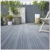Composite Decking Board  Premium (Authentic Woodgrain Texture) - Anthracite Grey / Black  Wood Grain Effect 3m - Plastic Decking PVC Decking WPC Decking Hollow Garden Exterior Decking Boards