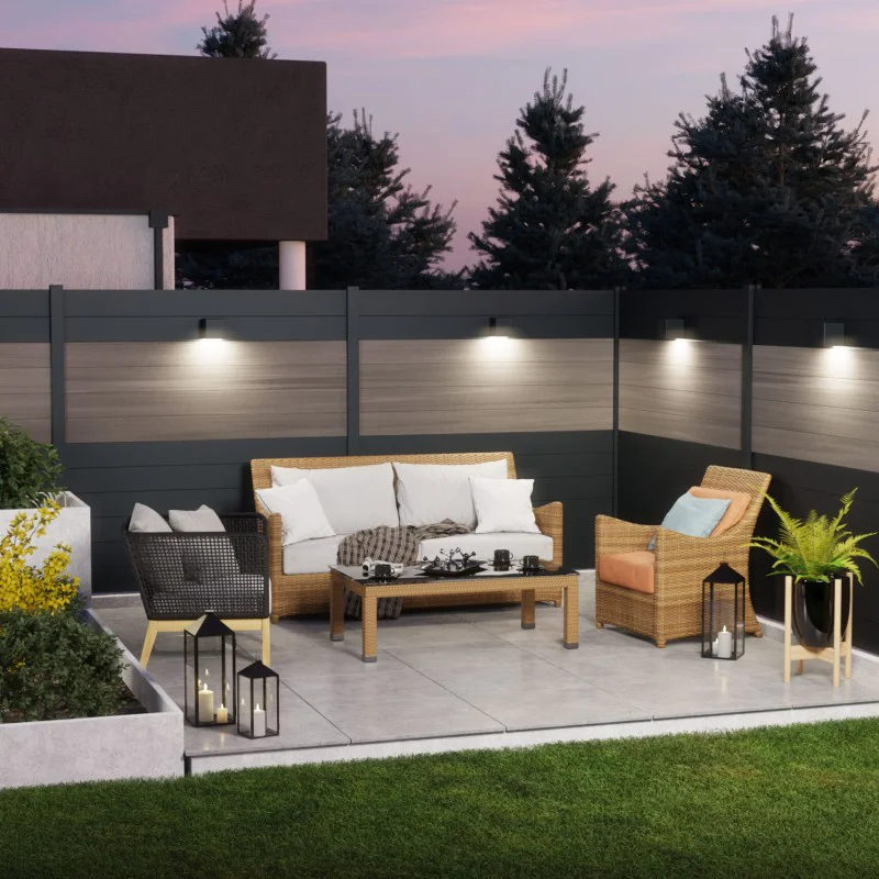 Composite Fence Slats 1800mmm / 6ft - Anthracite / Light Grey - Composite Tonge & Groove Fence Panels Slats