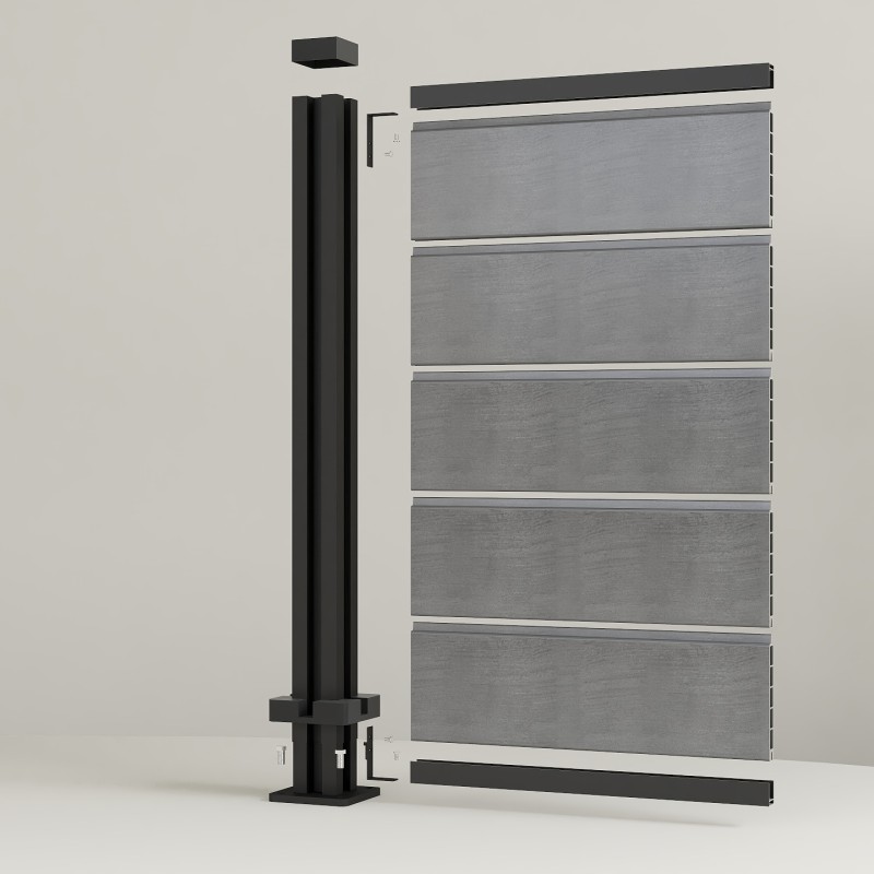 **SAMPLE ONLY** Composite Fence Slats 1800mmm / 6ft - Anthracite / Light Grey - Composite Tonge & Groove Fence Panels Slats
