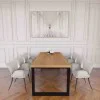 Rustic Industrial Solid Wood Dining Table / Desk / Work Table - Chunky Timber / Steel Legs (Square Legs) - 1.5m (150cm) / 1.8m (180cm) / 2m(200cm) c/w Black Square Box Legs x 2 4-8 Persons - SQUARE EDGE Rustic Industrial Solid Wood Dining Table / Desk / Work Table - Chunky Timber / Steel Legs (Square Legs) - 1.5m (150cm) / 1.8m (180cm) / 2m(200cm) c/w Black Square Box Legs x 2 4-8 Persons - SQUARE EDGE