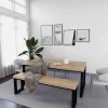 Rustic Industrial Solid Wood Dining Table / Desk / Work Table - Chunky Timber / Steel Legs (Square Legs) - 1.5m (150cm) / 1.8m (180cm) / 2m(200cm) c/w Black Square Box Legs x 2 4-8 Persons - SQUARE EDGE Rustic Industrial Solid Wood Dining Table / Desk / Work Table - Chunky Timber / Steel Legs (Square Legs) - 1.5m (150cm) / 1.8m (180cm) / 2m(200cm) c/w Black Square Box Legs x 2 4-8 Persons - SQUARE EDGE