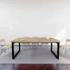 Rustic Industrial Solid Wood Dining Table / Desk / Work Table - Chunky Timber / Steel Legs (Square Legs) - 1.5m (150cm) / 1.8m (180cm) / 2m(200cm) c/w Black Square Box Legs x 2 4-8 Persons - SQUARE EDGE Rustic Industrial Solid Wood Dining Table / Desk / Work Table - Chunky Timber / Steel Legs (Square Legs) - 1.5m (150cm) / 1.8m (180cm) / 2m(200cm) c/w Black Square Box Legs x 2 4-8 Persons - SQUARE EDGE