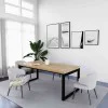 Rustic Industrial Solid Wood Dining Table / Desk / Work Table - Chunky Timber / Steel Legs (Square Legs) - 1.5m (150cm) / 1.8m (180cm) / 2m(200cm) c/w Black Square Box Legs x 2 4-8 Persons - SQUARE EDGE Rustic Industrial Solid Wood Dining Table / Desk / Work Table - Chunky Timber / Steel Legs (Square Legs) - 1.5m (150cm) / 1.8m (180cm) / 2m(200cm) c/w Black Square Box Legs x 2 4-8 Persons - SQUARE EDGE