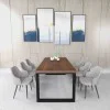 Rustic Industrial Solid Wood Dining Table / Desk / Work Table - Chunky Timber / Steel Legs (Square Legs) - 1.5m (150cm) / 1.8m (180cm) / 2m(200cm) c/w Black Square Box Legs x 2 4-8 Persons - SQUARE EDGE Rustic Industrial Solid Wood Dining Table / Desk / Work Table - Chunky Timber / Steel Legs (Square Legs) - 1.5m (150cm) / 1.8m (180cm) / 2m(200cm) c/w Black Square Box Legs x 2 4-8 Persons - SQUARE EDGE