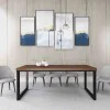 Rustic Industrial Solid Wood Dining Table / Desk / Work Table - Chunky Timber / Steel Legs (Square Legs) - 1.5m (150cm) / 1.8m (180cm) / 2m(200cm) c/w Black Square Box Legs x 2 4-8 Persons - SQUARE EDGE Rustic Industrial Solid Wood Dining Table / Desk / Work Table - Chunky Timber / Steel Legs (Square Legs) - 1.5m (150cm) / 1.8m (180cm) / 2m(200cm) c/w Black Square Box Legs x 2 4-8 Persons - SQUARE EDGE