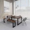 Rustic Industrial Solid Wood Dining Table / Desk / Work Table - Chunky Timber / Steel Legs (Square Legs) - 1.5m (150cm) / 1.8m (180cm) / 2m(200cm) c/w Black Square Box Legs x 2 4-8 Persons - SQUARE EDGE Rustic Industrial Solid Wood Dining Table / Desk / Work Table - Chunky Timber / Steel Legs (Square Legs) - 1.5m (150cm) / 1.8m (180cm) / 2m(200cm) c/w Black Square Box Legs x 2 4-8 Persons - SQUARE EDGE