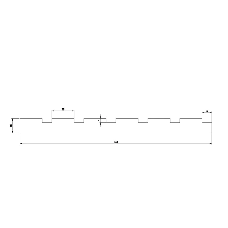 MDF Wall Slat / Strip Panel - MDF Pre-Primed Slatwall panel  / Panelling - Slatted Wall Panels - Paintable 1190mm x  240mm x 18mm