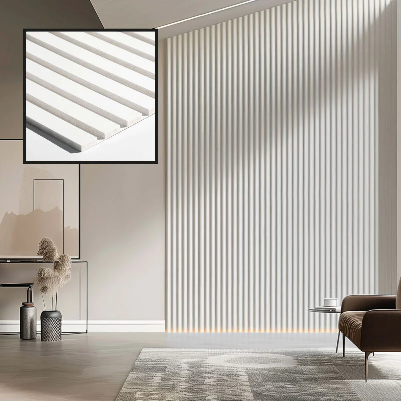 MDF Wall Slat / Strip Panel - MDF Pre-Primed Slatwall panel  / Panelling - Slatted Wall Panels - Paintable 1190mm x  240mm x 18mm