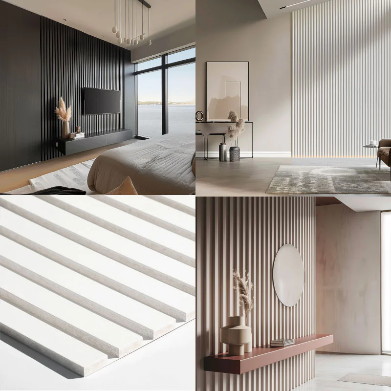 MDF Wall Slat / Strip Panel - MDF Pre-Primed Slatwall panel  / Panelling - Slatted Wall Panels - Paintable 1190mm x  240mm x 18mm