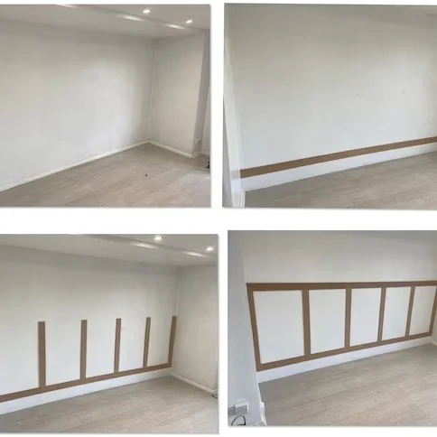 MDF Wall Panel Kit / Strips / Slats - Shaker Kit- MDF Pre-Primed Strips for MDF Modern Square / Rectangle Wall Panels / Panelling - 1190mm x 65mm x 9mm