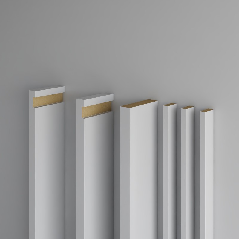 MDF Door Liner -  FD30 Primed Door Frame Lining Set c/w Optional 10mm Trench/Grooves for Fire Intumescent Door Strips - 30 Minute Fire Rating - MDF White Painted Primed Door Liner
