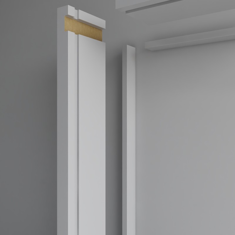 MDF Door Liner -  FD30 Primed Door Frame Lining Set c/w Optional 10mm Trench/Grooves for Fire Intumescent Door Strips - 30 Minute Fire Rating - MDF White Painted Primed Door Liner