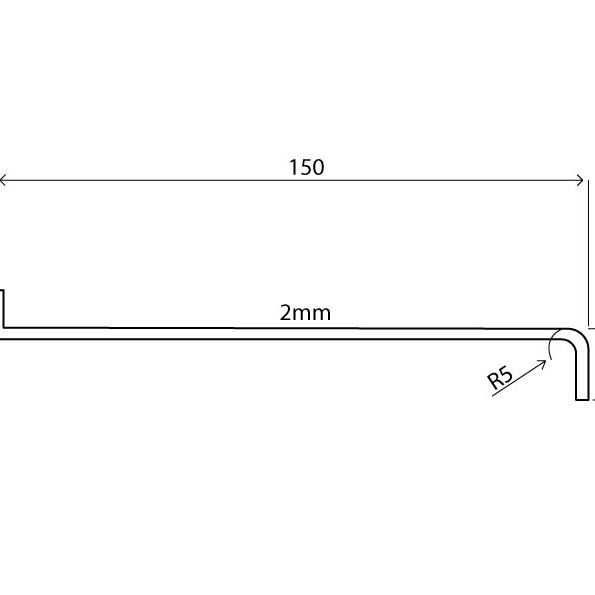 Cill/Sill for Steel Security Door (Cill Plate) - 150mm Depth x 2mm High - 1140mm Length custom Cut to Width - Powder Coated Aluminium 