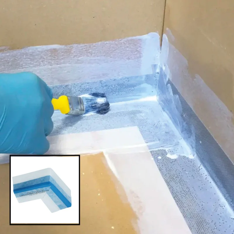 Waterproof Corner Joint / Tanking Membrane for Tile Backer Board - Sealing Fleece Tanking Tape for Showers, Bathrooms, Wetrooms Waterproof Corner Joint / Tanking Membrane for Tile Backer Board - Sealing Fleece Tanking Tape for Showers, Bathrooms, Wetrooms