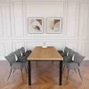 Rustic Industrial Solid Wood Dining Table / Desk / Work Table - Chunky Timber / Steel Legs (4 Corner Legs) - 1.5m (150cm) / 1.8m (180cm) / 2m(200cm) c/w 4 x Black Square Box Legs  4-8 Persons