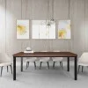 Rustic Industrial Solid Wood Dining Table / Desk / Work Table - Chunky Timber / Steel Legs (4 Corner Legs) - 1.5m (150cm) / 1.8m (180cm) / 2m(200cm) c/w 4 x Black Square Box Legs  4-8 Persons