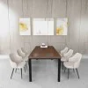 Rustic Industrial Solid Wood Dining Table / Desk / Work Table - Chunky Timber / Steel Legs (4 Corner Legs) - 1.5m (150cm) / 1.8m (180cm) / 2m(200cm) c/w 4 x Black Square Box Legs  4-8 Persons