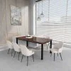 Rustic Industrial Solid Wood Dining Table / Desk / Work Table - Chunky Timber / Steel Legs (4 Corner Legs) - 1.5m (150cm) / 1.8m (180cm) / 2m(200cm) c/w 4 x Black Square Box Legs  4-8 Persons