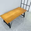 Rustic Solid Wood Rustic Dining Table / Desk / Work Table - Chunky Timber / Black Steel Legs (A-Frame Legs) - 1.5m (150cm) / 1.8m (180cm) / 2m(200cm) c/w Black A-FrameLegs x 2 4-8 Persons - SQUARE EDGE