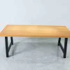 Rustic Solid Wood Rustic Dining Table / Desk / Work Table - Chunky Timber / Black Steel Legs (A-Frame Legs) - 1.5m (150cm) / 1.8m (180cm) / 2m(200cm) c/w Black A-FrameLegs x 2 4-8 Persons - SQUARE EDGE