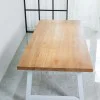 Rustic Solid Wood Industrial Dining Table / Desk / Meeting Table - Chunky Timber / White Steel Legs (A-Frame Legs) - 1.5m (150cm) / 1.8m (180cm) / 2m(200cm) c/w White A-FrameLegs x 2 4-8 Persons - SQUARE EDGE