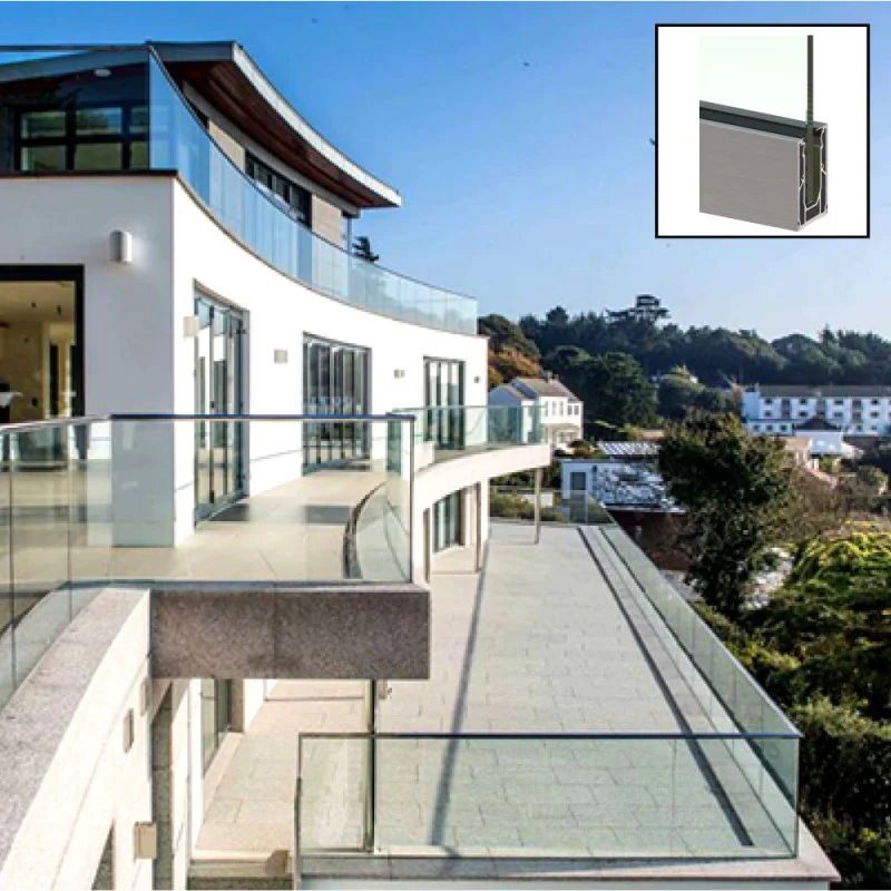 Frameless Aluminium Glass Balustrade 90˚ Corner Piece - 150mm x 150mm