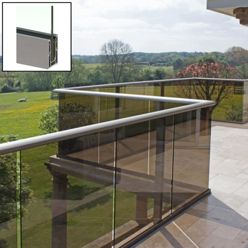 Frameless Aluminium Glass Balustrade 90˚ Corner Piece - 150mm x 150mm