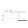 Frameless Glass Balustrade - Aluminium Channel / Extrusion -3m Length for Toughened Glass 0.36kN / 0.74kN / 1.5kN 3m Lengths - 1100mm High (Tested to BS6180:2011) Price per M / Sold in 3m Lengths
