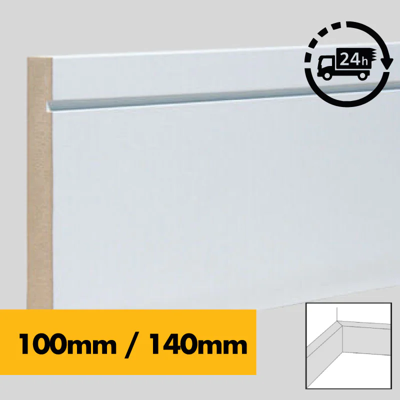 MDF Skirting Board Chamfered Edge - 4" / 5" / 6" -  100mm / 120mm / 140mm / 150mm Pencil Roundnose, V-Groove, Torus/Ogee
