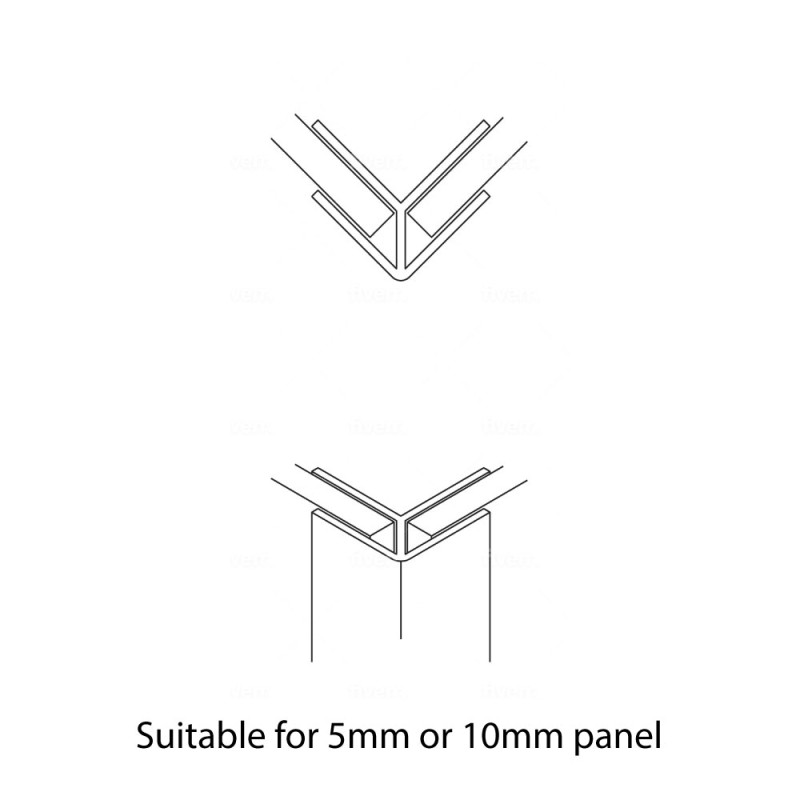 PVC External Corner Trim for Shower Aqua Wall Panel Cladding 5mm/10mm - Multipanel Aquabord Corner Trim White Chrome Silver