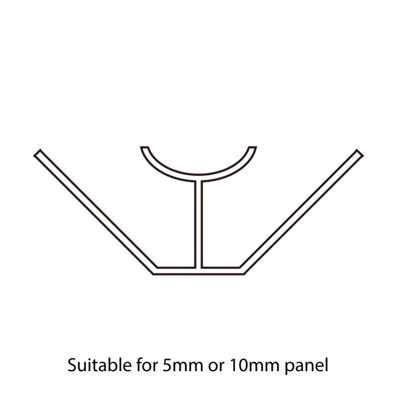 PVC Internal Corner Trim for Shower Aqua Wall Panel Cladding 5mm/10mm - Multipanel Aquabord Corner Trim White Chrome Silver