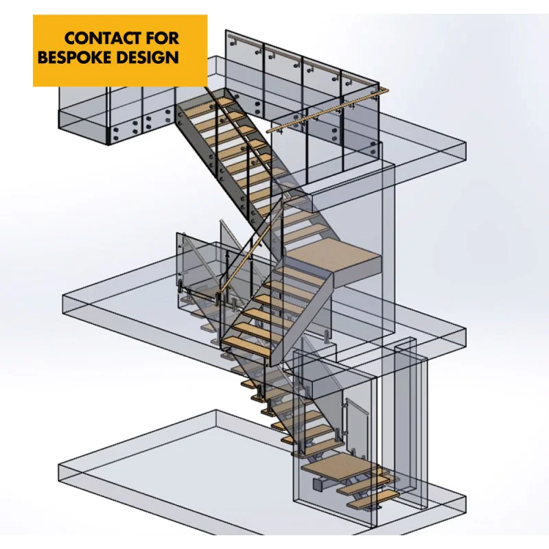 Mono/Single Stringer Staircase (Central Spine) - Custom Made Bespoke Stairs / Staircases (Mono/single Stringer Staircase, Double Plate Stairs, Zigzag Stairs. Floating Staircase)