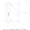 UPVC Window Anthracite Grey - Single 610mm w x 1040mm h (RAL7016)  Left or Right Opening 1P