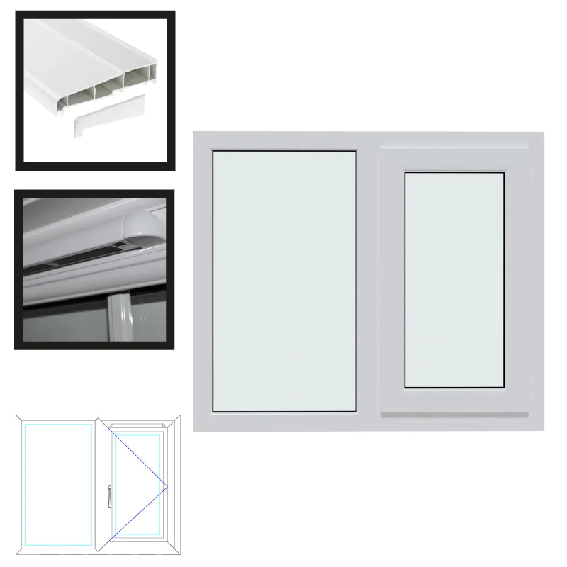 UPVC Window White - Double 1190mm w x 1040mm h (RAL9010) Left or Right Opening 2P UPVC Window White - Double 1190mm w x 1040mm h (RAL9010) Left or Right Opening 2P